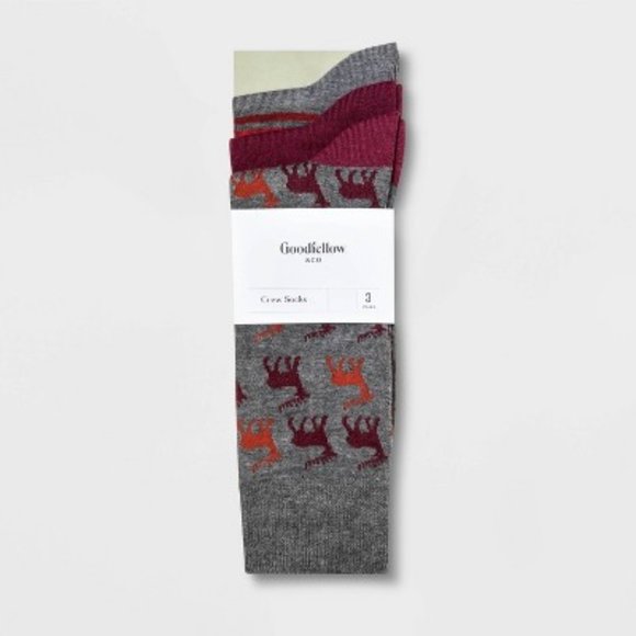 Goodfellow & Co Other - 3pk Moose Crew Socks U-045